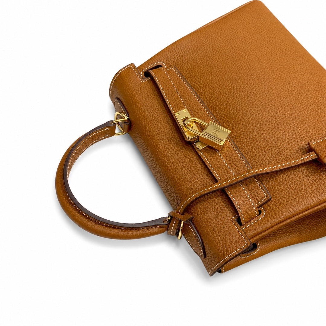 Kelly Sellier 20cm & 25cm & 28cm Gold Togo Leather Gold Hardware Women Handbag