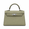 Mini Kelly II Sellier 19cm & 22cm Sauge Epsom Leather Palladium Hardware Women Mini Handbag