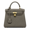 Kelly Sellier 20cm & 25cm & 28cm Gris Asphalte Togo Leather Gold Hardware Women Handbag