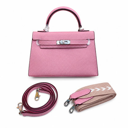 Mini Kelly II Sellier 19cm & 22cm Rose Confetti Epsom Leather Palladium Hardware Women Mini Handbag