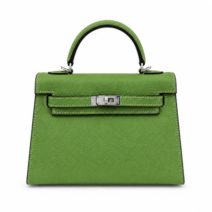 Mini Kelly II Sellier 19cm & 22cm Vert Pistache Epsom Leather Palladium Hardware Women Mini Handbag