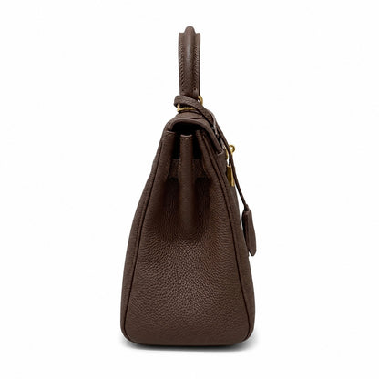 Kelly Sellier 20cm & 25cm & 28cm Havane Togo Leather Gold Hardware Women Handbag
