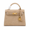 Mini Kelly Sellier 22cm Trench Suede Leather Gold Hardware Women Mini Handbag