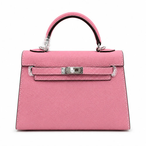 Mini Kelly II Sellier 19cm & 22cm Rose Confetti Epsom Leather Palladium Hardware Women Mini Handbag