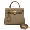 Kelly Sellier 20cm & 25cm & 28cm Etoupe Togo Leather Gold Hardware Women Handbag