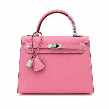 Kelly Sellier 25cm & 28cm Rose Confetti Epsom Leather Palladium Hardware Crossbody Handbag