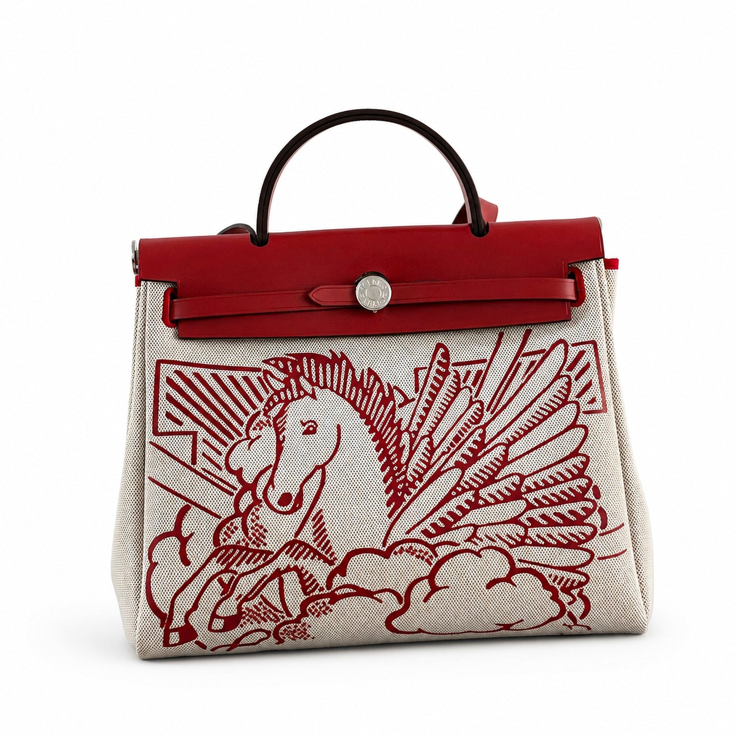 Hermers' popular herbag 31cm is designed to be inspired by saddle bags. The body of the bag is made of canvas, and the inseam, shoulder straps and handle are made of leather. The appearance is very si