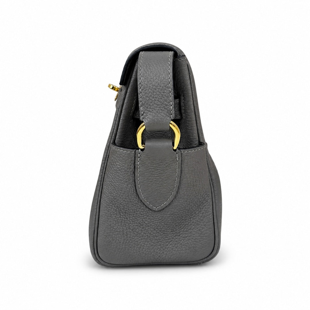 🆕 In stock Kelly Messenger messenger bag for men and women, pewter gray gold buckle, imported leather, all-steel hand-waxed thread, the highest cost performance on the Internet. The classic combinatio