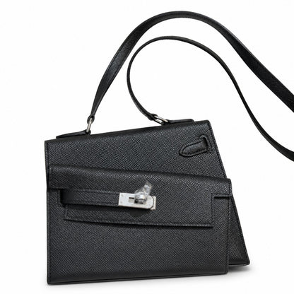 Latest new style 🆕 kelly latest style FW 2022 double-sided kelly epsom leather double-sided irregular design bold change new look more handsome and stylish black silver buckle