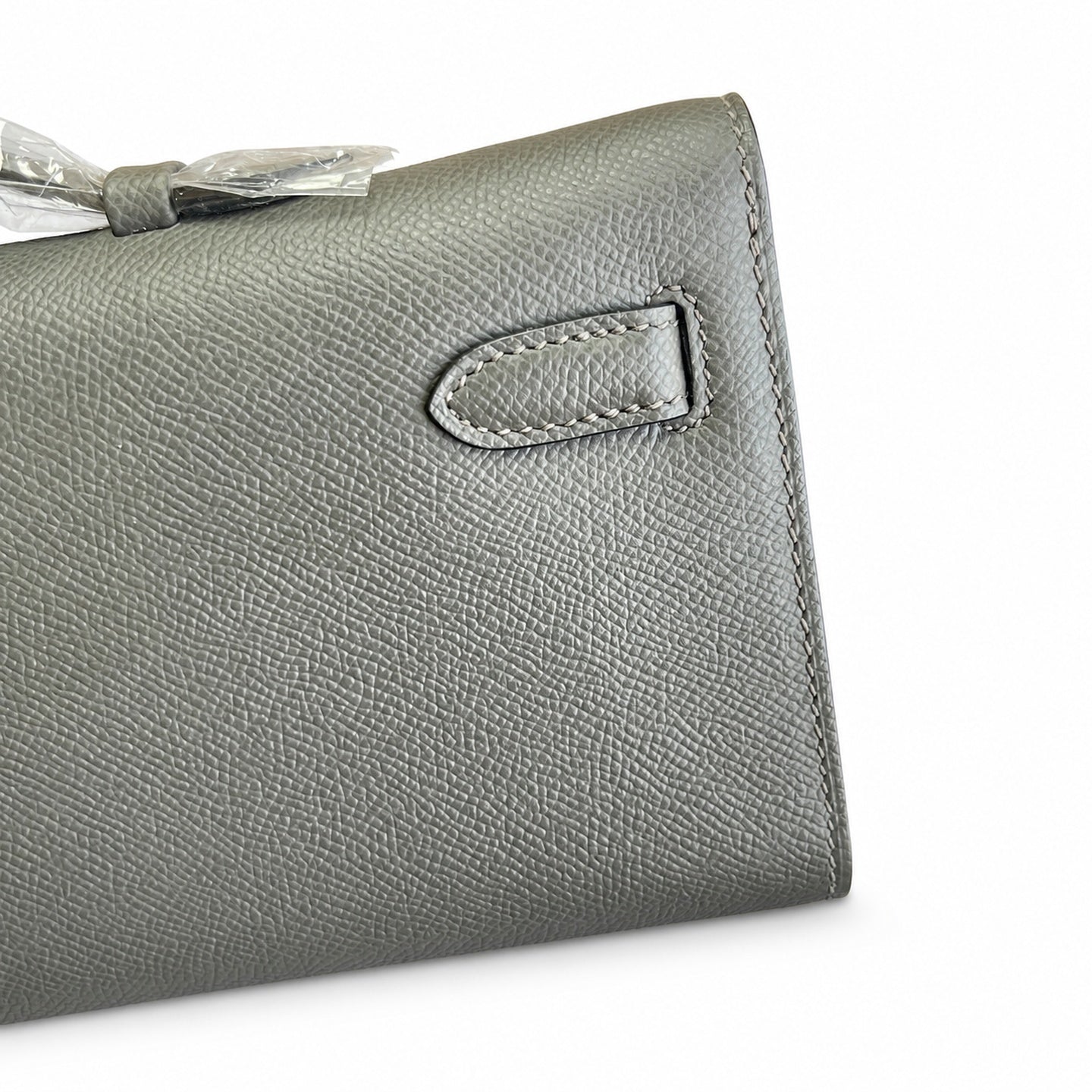 Kelly Cut 31 Clutch Epsom Leather Picture Pewter Gray