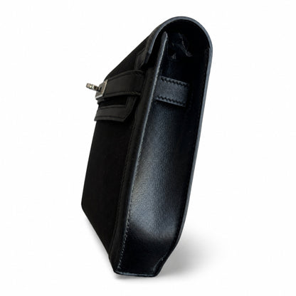 Kelly Depeches 25 clutch, canvas and swift leather (with additional shoulder strap), can be carried cross-body, can be carried by hand or on the wrist, daily needs, seamless switching between business