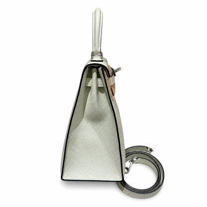 kelly25cm, 0S/Vert Fizz, Epsom, sliver, all handmade‼ ️Kelly 25cm, bubble green, palm print, silver buckle, high-end handmade exclusive customization‼ ️Purely hand-made nails, hand-engraved hardware,