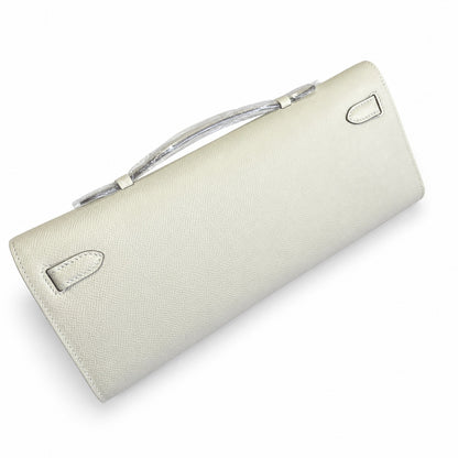 Kelly Cut 31 Clutch Epsom Leather Picture Milkshake White