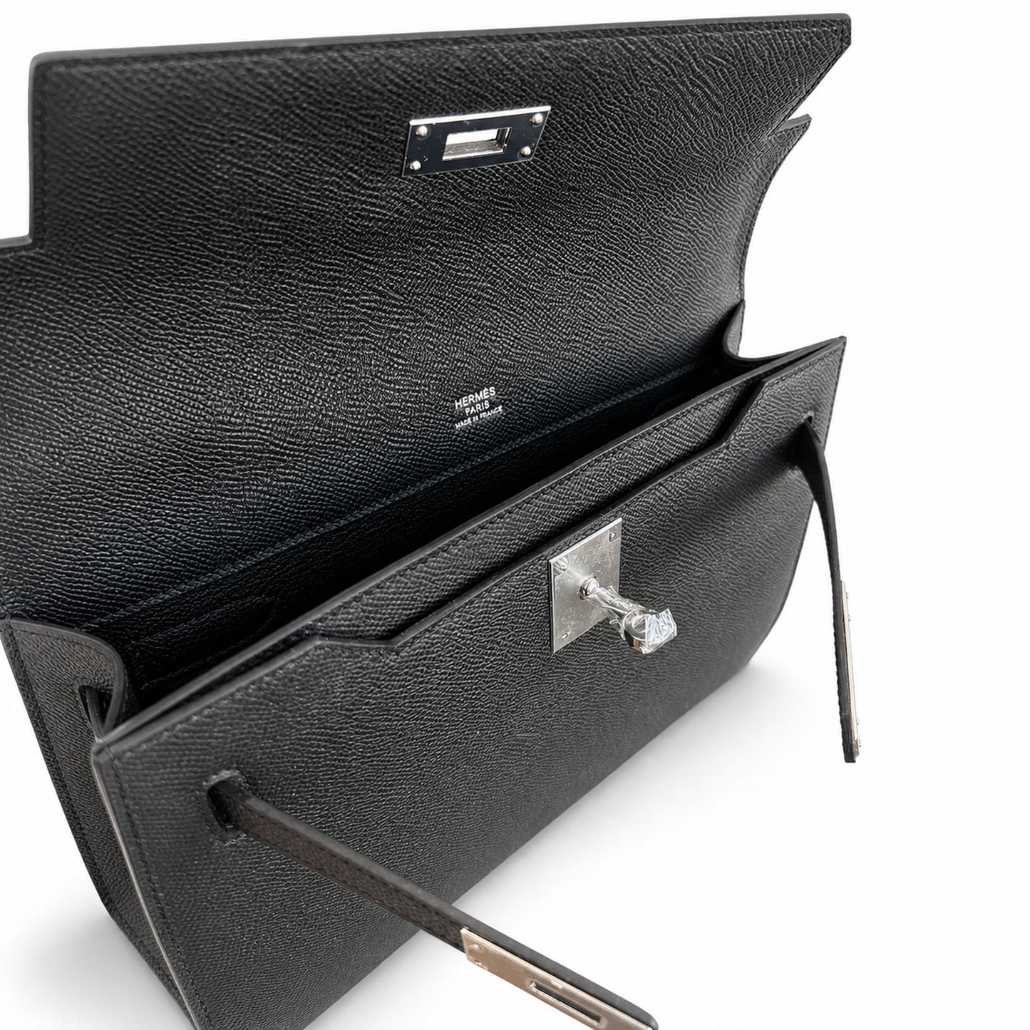 Kelly Depeches 25 clutch, Epsom leather (with additional shoulder strap), can be worn cross-body, can be carried by hand or on the wrist, daily needs, seamless switch between business/leisure - centra