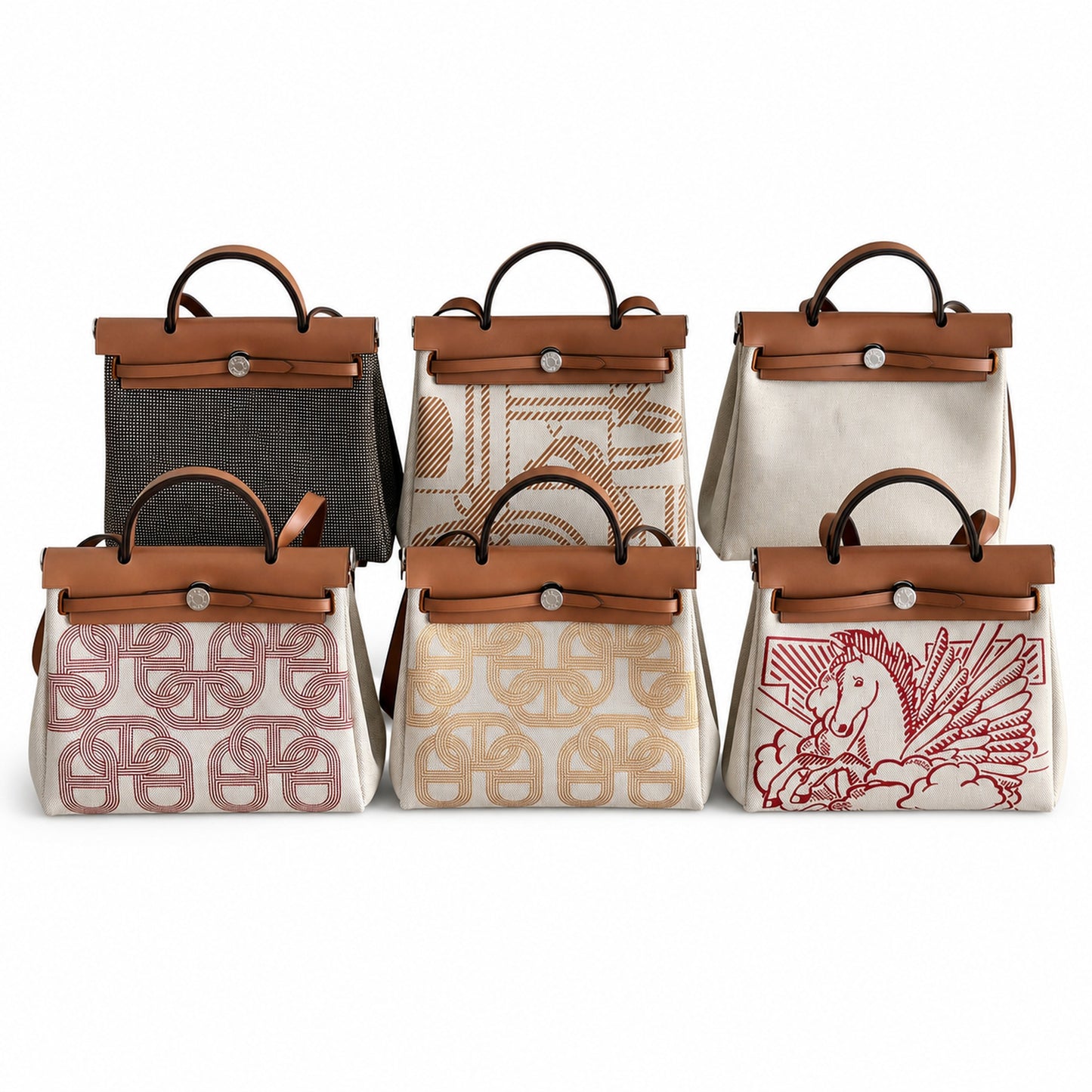 Hermers' popular herbag 31cm is designed to be inspired by saddle bags. The body of the bag is made of canvas, and the inseam, shoulder straps and handle are made of leather. The appearance is very si