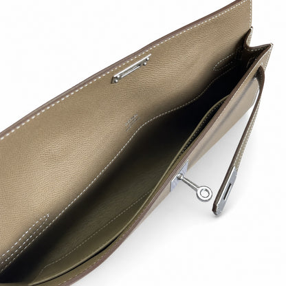 Kelly Cut 31 Clutch Epsom Leather Picture Elephant Gray