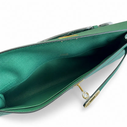 Kelly Cut 31 Clutch Epsom Leather Picture Malachite Green