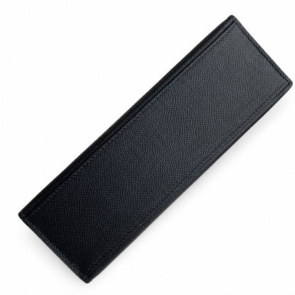 First generation handbag evening bag Kelly 22cm Epsom leather black silver buckle wax thread