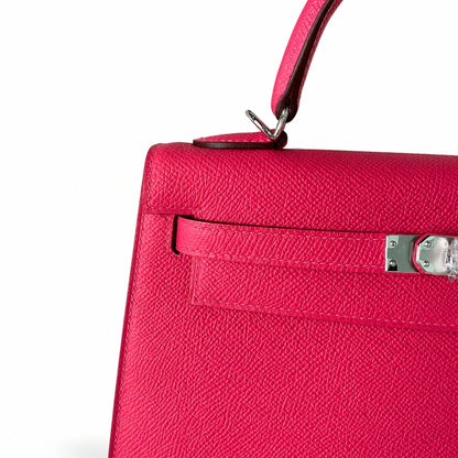 Customer order💕kelly25 5J pink epsom silver buckle hand-stitched
