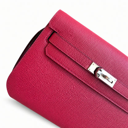 Kelly Depeches 25 clutch, Togo leather (with additional shoulder strap), can be worn cross-body, can be carried by hand or on the wrist, daily needs, seamless switch between business/leisure - central