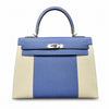 Kelly 32cm Epsom Leather 10 Craie Milkshake White R2 Blue Agate Bright Blue Top Handmade! Counter quality!