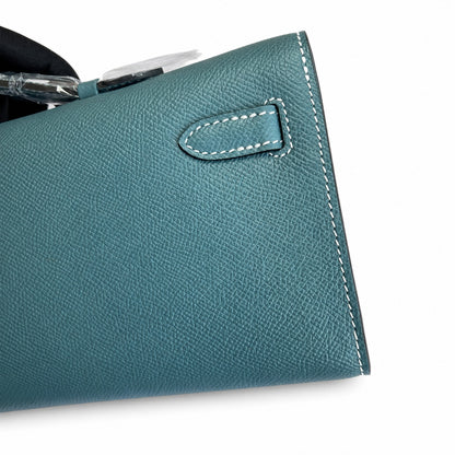 Kelly Cut 31 Clutch Epsom Leather Picture Denim Blue