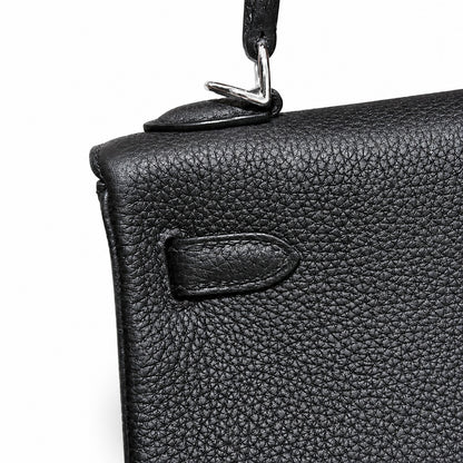 Kelly25cm, ck89/black, togo, silver, all handmade‼ Kelly 25cm, black, calfskin, silver buckle, top hand-stitched wax thread, high-end handmade exclusive customization‼ ️Purely hand-made nails, hand-en
