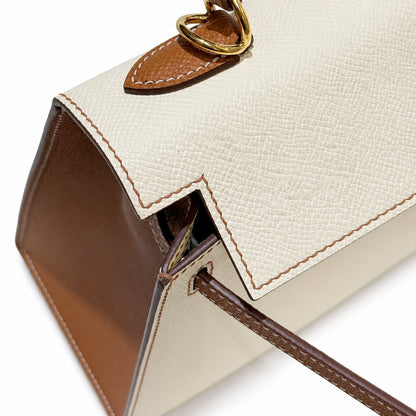 Kelly 25cm color-blocked Epsom leather, classic leather and color matching