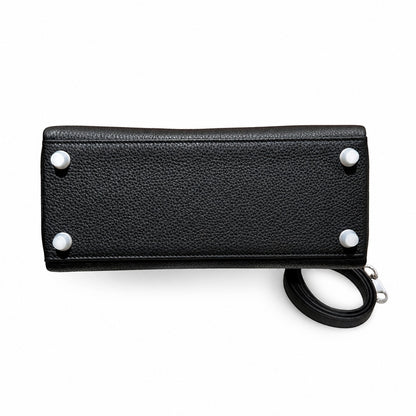 Kelly25cm, ck89/black, togo, silver, all handmade‼ Kelly 25cm, black, calfskin, silver buckle, top hand-stitched wax thread, high-end handmade exclusive customization‼ ️Purely hand-made nails, hand-en
