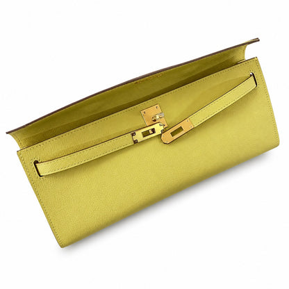 Kelly cut 31 clutch epsom chick yellow gold buckle ready stock