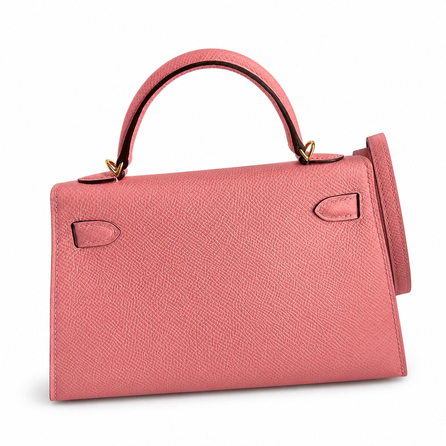 Fully hand-sewn👉Second generation Mini Kelly 19cm imported Epsom leather milkshake powder gold buckle