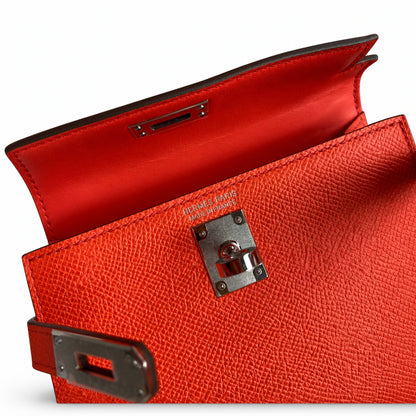 Fully hand-sewn👉Second generation Mini Kelly 19cm imported Epsom leather Texas pink silver buckle