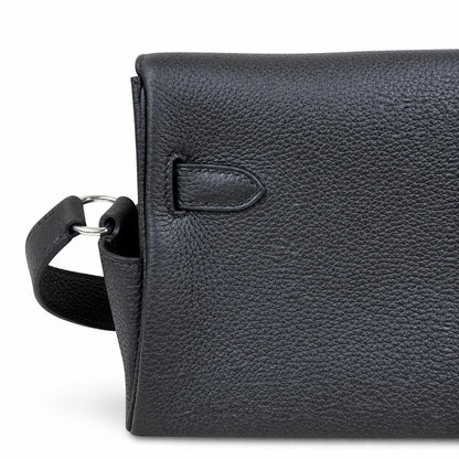🆕 In stock Kelly Messenger messenger bag for men and women, black silver buckle, imported leather, all-steel hand-waxed thread, the highest cost-effectiveness on the Internet. The classic combination
