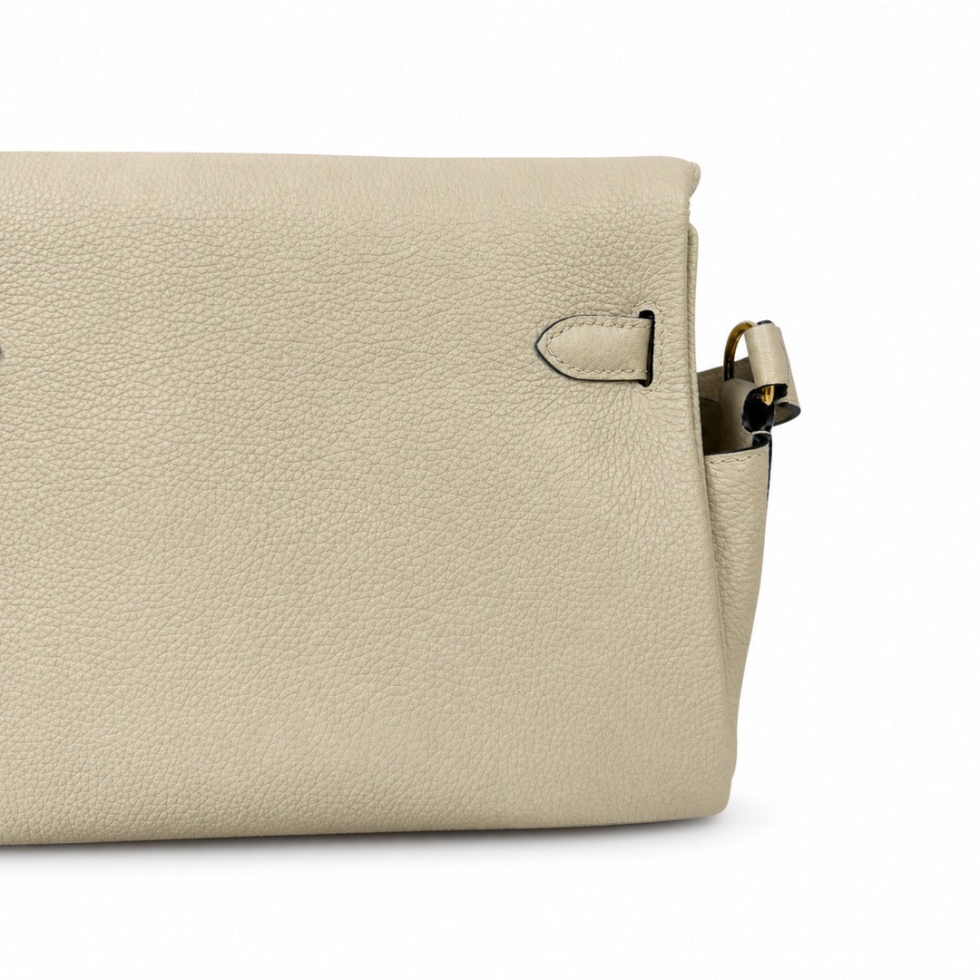🆕 In stock kelly messenger messenger bag for men and women, gray gold buckle for windbreaker, imported leather, all-steel hand-waxed thread, the highest cost-effectiveness on the Internet. The classic