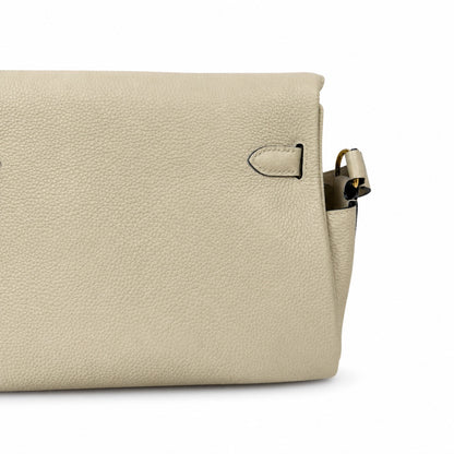 🆕 In stock kelly messenger messenger bag for men and women, gray gold buckle for windbreaker, imported leather, all-steel hand-waxed thread, the highest cost-effectiveness on the Internet. The classic
