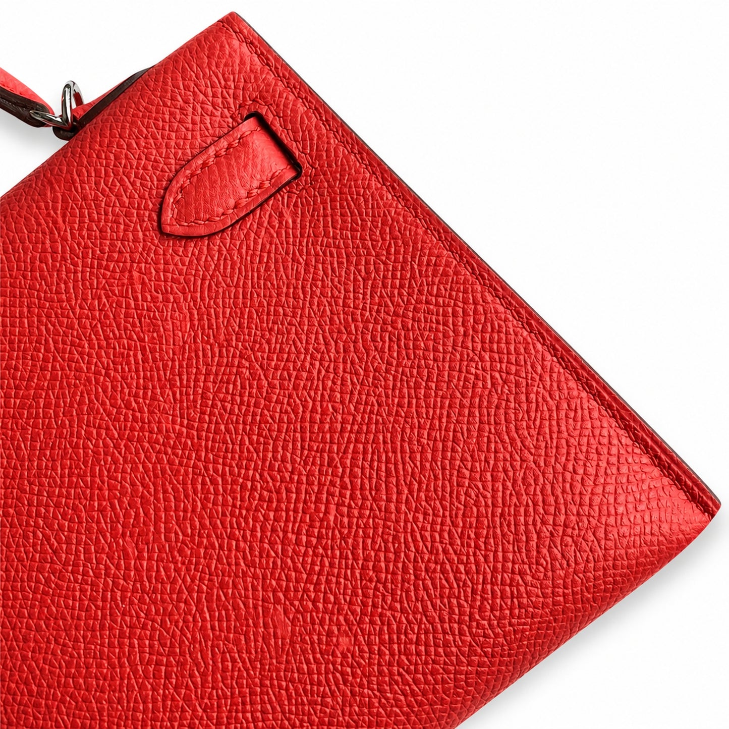 Fully hand-sewn👉Second generation Mini Kelly 19cm imported Epsom leather peach pink silver buckle