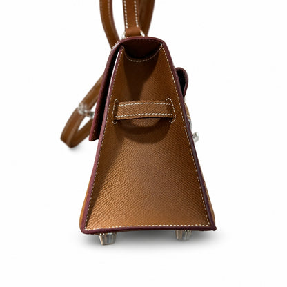 Latest new style 🆕 kelly latest style FW 2022 double-sided kelly epsom leather double-sided irregular design bold change new look more handsome and stylish 37 gold brown silver buckle