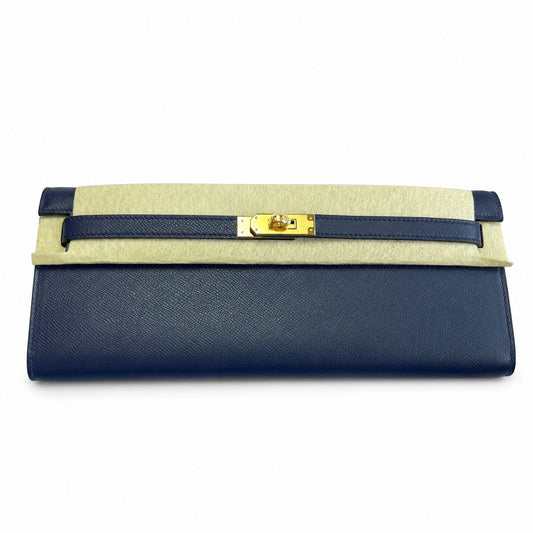 Kelly Cut 31 Clutch Epsom Leather Picture Dark Blue