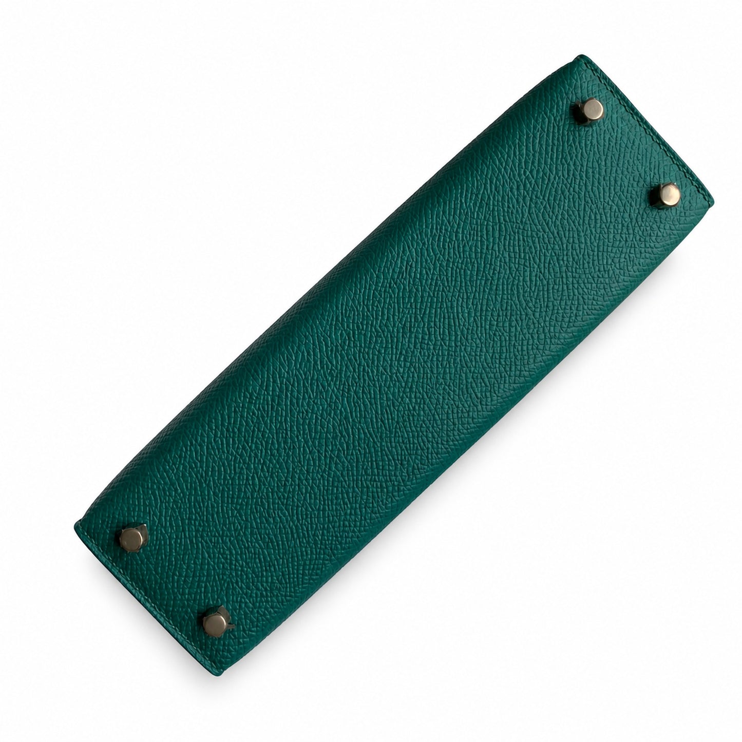 Fully hand-sewn👉Second generation Mini Kelly 19cm imported Epsom leather malachite green silver buckle