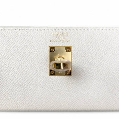 Custom order💕kelly25 milkshake white epsom gold buckle fully hand-stitched with wax thread