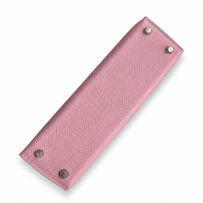 Second generation Mini Kelly 19cm Epsom leather, mallow purple, silver buckle