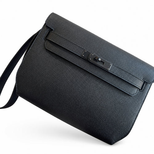 Kelly Depeches 25 clutch, Epsom leather (with additional shoulder strap), can be worn cross-body, can be carried by hand or on the wrist, daily needs, seamless switch between business/leisure - centra