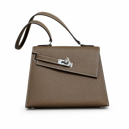 Latest new style 🆕 kelly latest style FW 2022 double-sided kelly epsom leather double-sided irregular design bold change new look more handsome and stylish 18 elephant gray silver buckle
