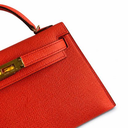 Fully hand-sewn👉Second generation Mini Kelly 19cm imported Epsom leather Texas pink gold buckle