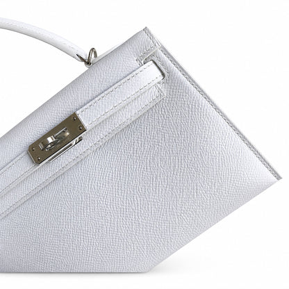 Fully hand-sewn👉Second generation Mini Kelly 19cm imported Epsom leather pure white silver buckle