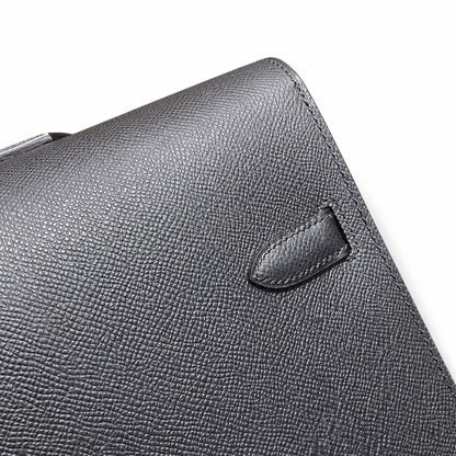 Kelly briefcase 38cm Epsom leather 89 Noir black top handcraft! Counter quality!