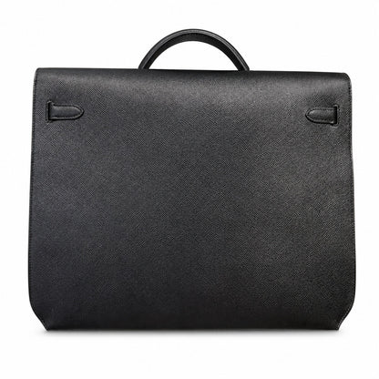 Kelly depeches 36cm Epsom leather 89 Noir black top handcrafted! Counter quality!