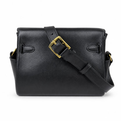 Black gold 🆕 In stock Kelly Messenger messenger bag for men and women, black gold buckle, imported leather, all-steel hand-waxed thread, the highest cost-effectiveness on the Internet. Unisex messenge