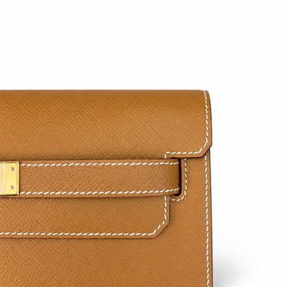 Kelly Depeches 25cm Epsom leather, 37 gold brown, gold buckle, the most in-class men's handbag Depeches25 This leather is really the best, with a shoulder strap, it instantly transforms into an armpit