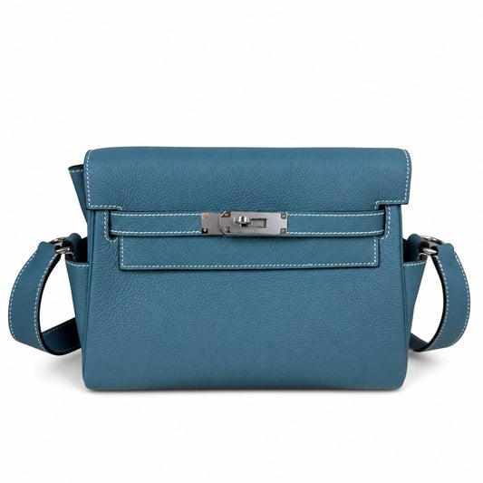 🆕 Available in stock: kelly messenger men's and women's bags, denim blue and silver buckles, imported leather, all-steel hand-waxed thread, the highest cost-effectiveness on the Internet. Unisex messe